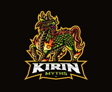 Kirin mascot logo design