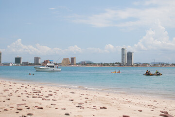 Mexico Mazatlán beach and skyline