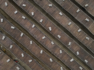 Aerial view of largest dried fish processing factory in Coxbazar Bangladesh 