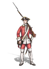 Fototapeta premium Soldier of European army 18th century