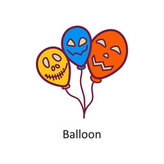 Balloon vector filled outline Icon Design illustration. Halloween Symbol on White background EPS 10 File