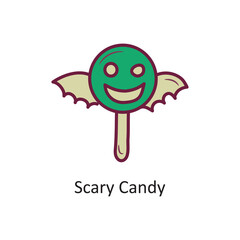 Scary Candy vector filled outline Icon Design illustration. Halloween Symbol on White background EPS 10 File