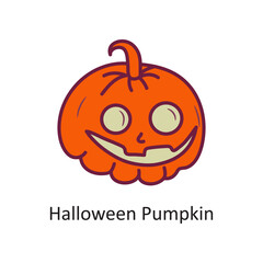 Halloween Pumpkin vector filled outline Icon Design illustration. Halloween Symbol on White background EPS 10 File