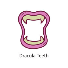 Dracula Teeth vector filled outline Icon Design illustration. Halloween Symbol on White background EPS 10 File
