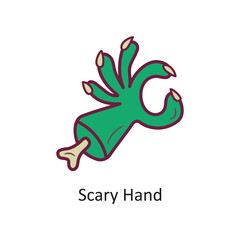 Scary Hand vector filled outline Icon Design illustration. Halloween Symbol on White background EPS 10 File