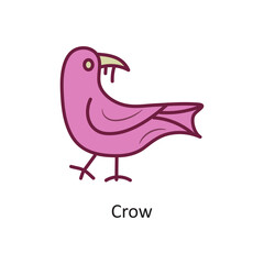 Crow vector filled outline Icon Design illustration. Halloween Symbol on White background EPS 10 File
