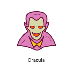 Dracula vector filled outline Icon Design illustration. Halloween Symbol on White background EPS 10 File