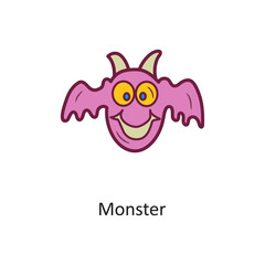 Monster vector filled outline Icon Design illustration. Halloween Symbol on White background EPS 10 File