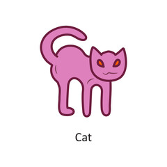 Cat vector filled outline Icon Design illustration. Halloween Symbol on White background EPS 10 File