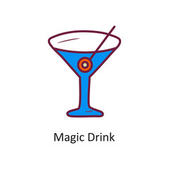 Magic Drink vector filled outline Icon Design illustration. Halloween Symbol on White background EPS 10 File