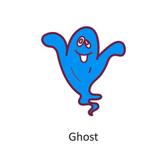 Ghost vector filled outline Icon Design illustration. Halloween Symbol on White background EPS 10 File