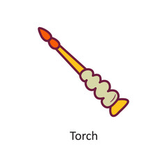 Torch vector filled outline Icon Design illustration. Halloween Symbol on White background EPS 10 File