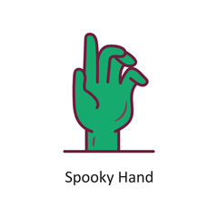 Obraz premium Spooky Hand vector filled outline Icon Design illustration. Halloween Symbol on White background EPS 10 File