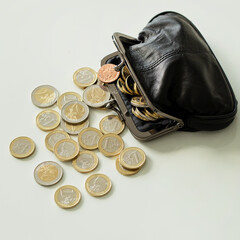 Money, finances. Euro coins