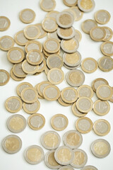 Money, finances. Euro coins