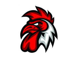 Hen mascot face logo vector 