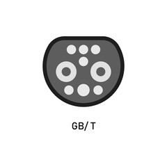 Electric Car charging plug GB T, China. Vector illustration