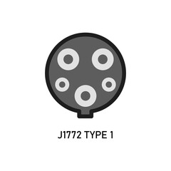 SAE J1772 USA and Japan charger standard. Vector illustration