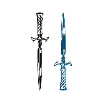 vector illustration of two daggers concept