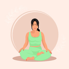Woman meditating, concept for yoga, meditation, relax, healthy lifestyle