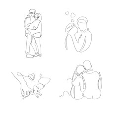 couple one line vector