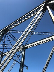 Metal bridge architecture with blue sky