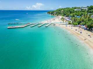 Crash Boat Beach, Aguadilla, Puerto Rico. A very popular beach for loacal and tourists. - Powered by Adobe