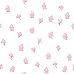 Halloween pastel pink pattern background, vector 