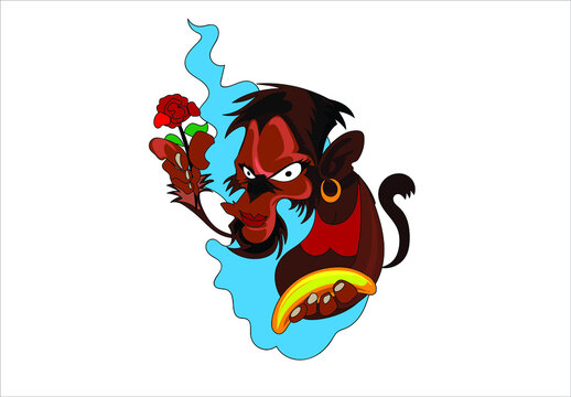 Monkey mascot vector illustration for t-shirt 
