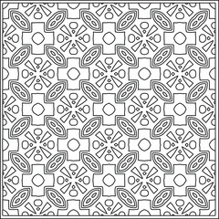 Fototapeta premium Vector pattern with symmetrical elements . Repeating geometric tiles from striped elements.Monochrome texture.Black and white pattern for wallpapers and backgrounds.line art.