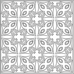 Vector pattern with symmetrical elements . Repeating geometric tiles from striped elements.Monochrome texture.Black and 
white pattern for wallpapers and backgrounds.line art.