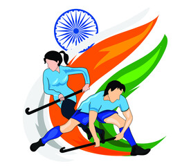 National Sports Day in India poster illustration