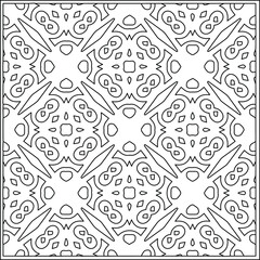 Vector pattern with symmetrical elements . Repeating geometric tiles from striped elements.Monochrome texture.Black and 
white pattern for wallpapers and backgrounds.line art.