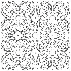 Vector pattern with symmetrical elements . Repeating geometric tiles from striped elements.Monochrome texture.Black and 
white pattern for wallpapers and backgrounds.line art.