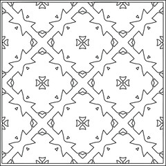 Vector pattern with symmetrical elements . Repeating geometric tiles from striped elements.Monochrome texture.Black and 
white pattern for wallpapers and backgrounds.line art.
