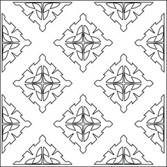 Vector pattern with symmetrical elements . Repeating geometric tiles from striped elements.Monochrome texture.Black and 
white pattern for wallpapers and backgrounds.line art.