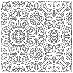 Vector pattern with symmetrical elements . Repeating geometric tiles from striped elements.Monochrome texture.Black and 
white pattern for wallpapers and backgrounds.line art.