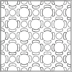Vector pattern with symmetrical elements . Repeating geometric tiles from striped elements.Monochrome texture.Black and 
white pattern for wallpapers and backgrounds.line art.