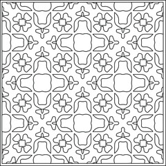 Vector pattern with symmetrical elements . Repeating geometric tiles from striped elements.Monochrome texture.Black and 
white pattern for wallpapers and backgrounds.line art.