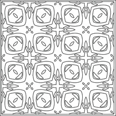 Vector pattern with symmetrical elements . Repeating geometric tiles from striped elements.Monochrome texture.Black and 
white pattern for wallpapers and backgrounds.line art.