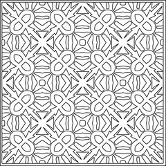 Vector pattern with symmetrical elements . Repeating geometric tiles from striped elements.Monochrome texture.Black and 
white pattern for wallpapers and backgrounds.line art.