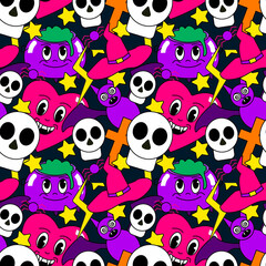 Halloween cartoon emotion pattern 