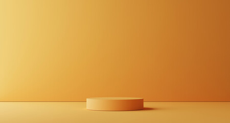 Orange pedestal for product presentation.