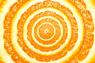 orange sliced top view large patterns illustration