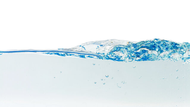 Water splash with bubbles of air, isolated  background Clipping path
