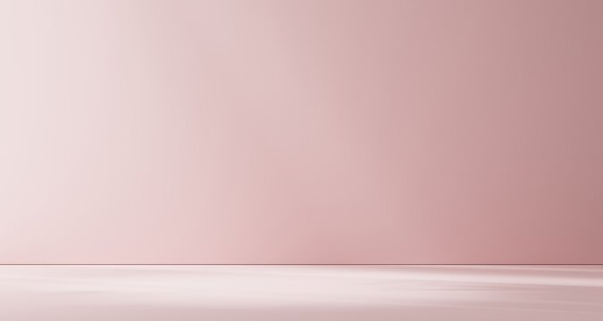 Blank Wall For Mockup, Empty Pink Aesthetic Background.