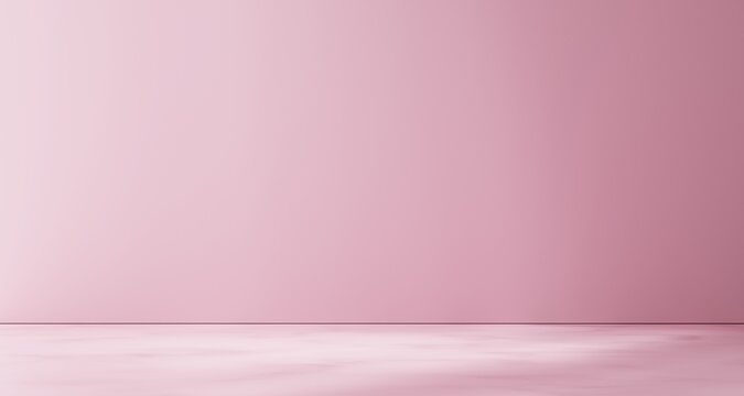 Blank Wall For Mockup, Empty Pink Aesthetic Background.