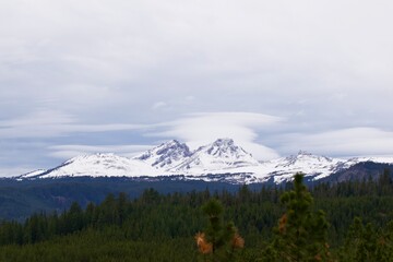 Three Sisters in the Cascade Mountain Range, Oregon