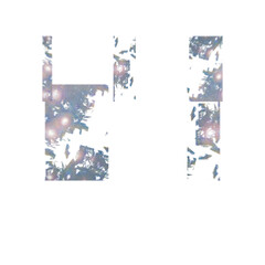 Isolated transparent abstract glitch art shape element.