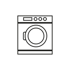 washing machine icon. Editable stroke. Vector illustration. stock image.